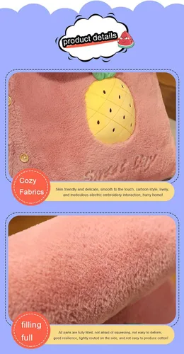 Vista 7 de Almohada triangular de cuña para lectura y televisión, patrón de frutas con almohada ajustable para el cuello, almohada de cuña, extraíble y Cactus