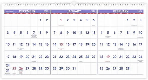Vista 10 de AT-A-GLANCE Calendario de pared 2024, 12 x 27 pulgadas, grande, vertical, referencia de 3 meses (PM112824)