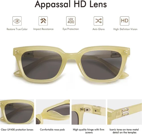 Vista 4 de Gafas de sol rectangulares retro para mujer, gafas de sol de marco cuadrado de moda AP3642