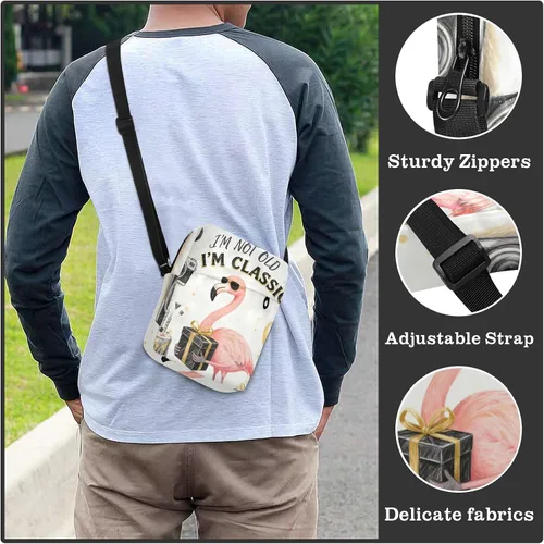 Vista 6 de 60s Birthday Vintage Style Flamingo messenger bag for women crossbody Crossbody Bags For Women Womens Cross Body Purse Shoulder Handbag Adjustable