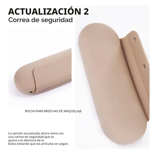 Vista 3 de AGIKET Soporte de silicona para brochas de maquillaje, bolsa de cosméticos de viaje: soporte suave y portátil para brochas cosméticas faciales