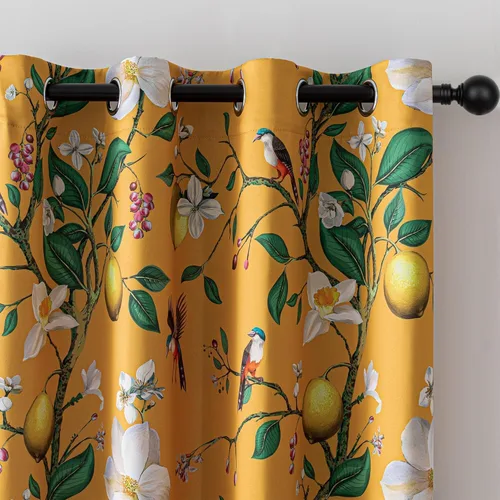 Vista 11 de MYSKY HOME Cortinas florales para puerta francesa de 40 pulgadas de largo, juego de 2 cortinas opacas de privacidad con bolsillo para barra A-verde