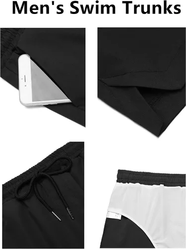 Vista 5 de Coofandy - Traje de baño para hombre, pantalones cortos de verano y playa de secado rápido