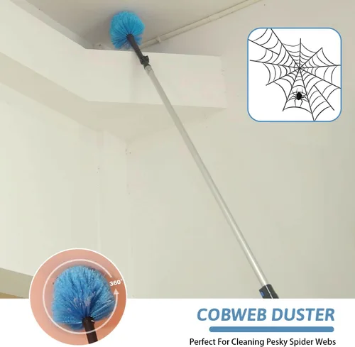 Vista 5 de MAYKI Plumeros de Alto Alcance de 20 Pies para Limpieza 5 PCS, Plumeros para Ventiladores de Techo con Poste de Extensión, Plumero para Telarañas