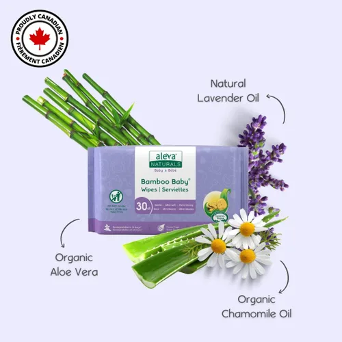 Vista 3 de Aleva Naturals Toallitas de viaje de bambú para bebés - 30ct