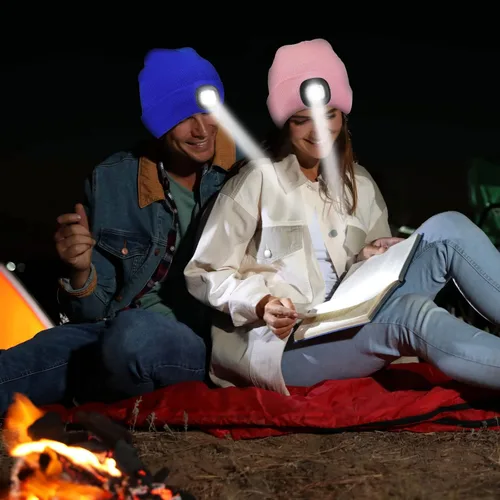 Vista 4 de 18 piezas unisex gorro con luz USB recargable LED sombrero linterna linterna para hombres, papá, padre, marido