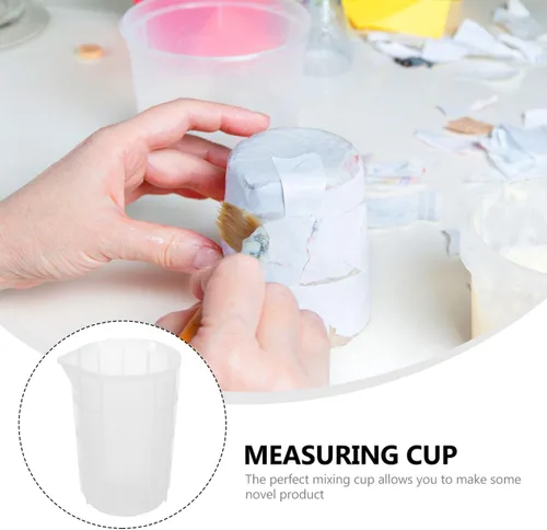 Vista 8 de Healifty 1 taza medidora de silicona de 25.4 fl oz de resina epoxi tazas de mezcla de bricolaje taza dispensadora para medir pintura resina epoxi