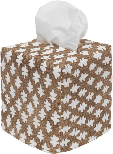 Vista 8 de Funda para caja de pañuelos de tela, funda para pañuelos de papel, se desliza sobre cajas de pañuelos faciales de cartón cuadrado - Tela decorativa