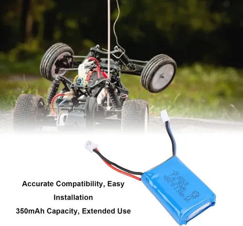 Vista 3 de Drfeify Batería de coche RC 350mAh, batería de Li con conector para 244016 RC coche de control remoto modelo de juguete