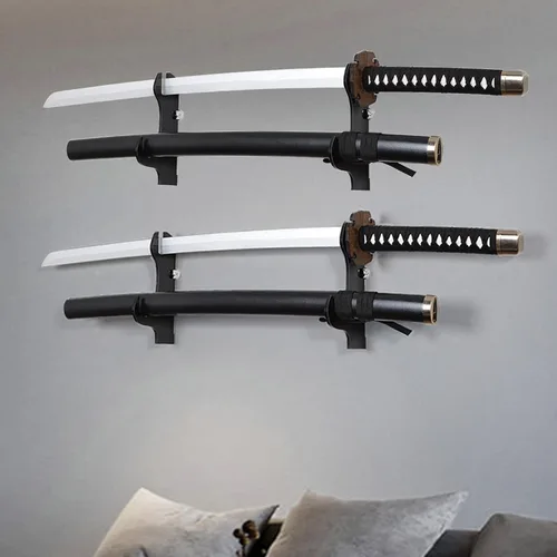Vista 9 de Soporte de pared para katana - Soporte de espada de plexiglás negro - Soporte para espada samurái