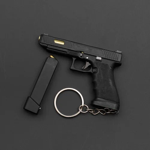 Vista 3 de G34 Mini llavero táctico de metal pequeño llavero colgante colección ornamento regalo para amigos fanáticos del ejército hombres, Negro