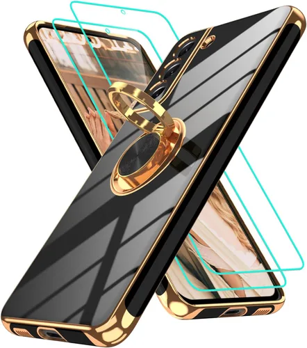 Vista 245 de Funda para Motorola Moto G 5G 2024: Funda Moto G Play 5G 2024 con 2 piezas de protectores de pantalla, soporte de anillo de rotación de 360°