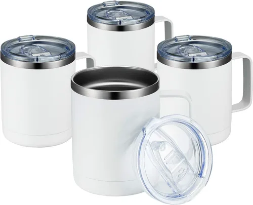 Vista 64 de MEWAY - Taza de café con asa, vaso térmico