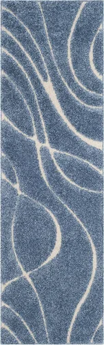 Vista 69 de Safavieh Florida Shag Collection - Alfombra de área de 2 x 3 pies, color crema/beige, diseño geométrico, felpa de 1.2 pulgadas de grosor, ideal