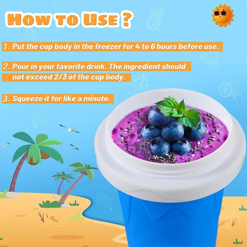Vista 4 de REGNBUE Slushy Maker - Vaso mágico para hacer jugo, leche, yogur, helado, taza refrescante con tapa y popote para niños, amigos, familia