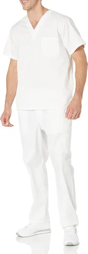 Vista 7 de Tienda Essentials Camiseta médica con cuello en V y bolsillos para hombre