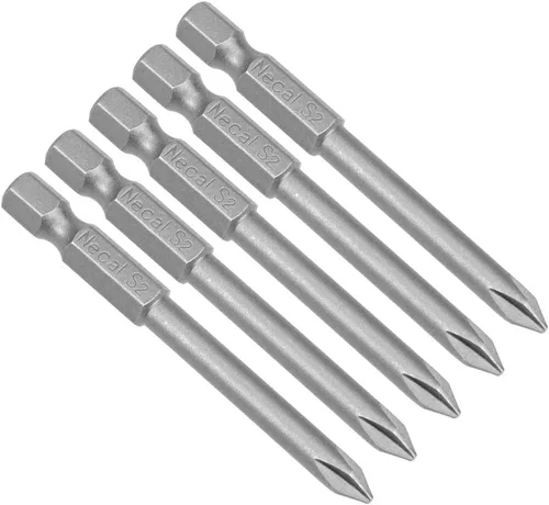 Vista 10 de uxcell 5 brocas magnéticas Phillips PH0 de 0.079 in, vástago hexagonal de 1/4 de pulgada, herramienta eléctrica S2 de 2.56 pulgadas de longitud