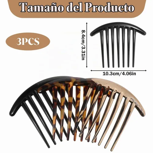 Vista 2 de Ymapinc Peine francés de 3 piezas, 7 dientes elegantes de pelo francés