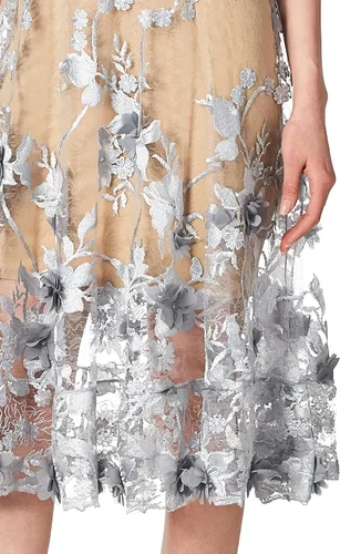 Vista 5 de Audrey- Vestido para mujer con tirantes tipo Spaghetti, estilo 3D, vestido floral.