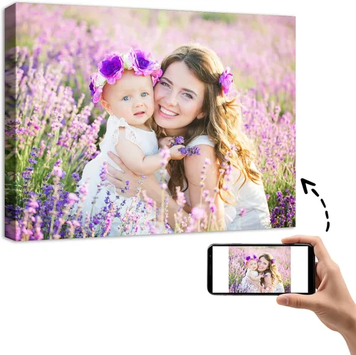 Vista 35 de YYYYHPP Impresiones en lienzo con tus fotos, arte de pared personalizado de foto a lienzo, impresión en lienzo para boda, familia, bebé, mascotas