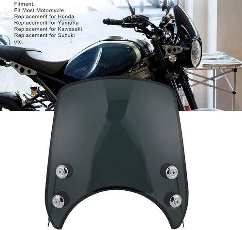Vista 3 de Motocicleta, Retro Motocicleta PC Deflector de viento universal para 5-7in faro moto parte