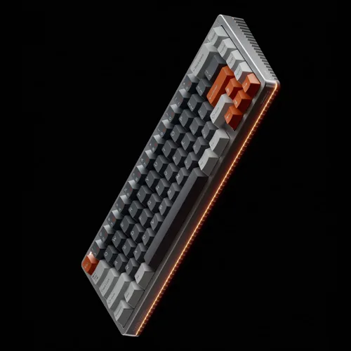 Vista 7 de nuphy Halo65 HE - Teclado para juegos de disparo rápido, 65% de diseño, 67 teclas, con interruptores magnéticos con cable, teclado de efecto Hall