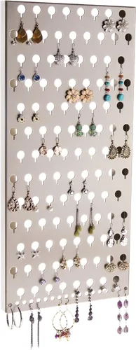 Vista 7 de Angelynn's Soporte organizador de aretes montado en la pared para mujeres pequeñas y medianas, aretes colgantes, estante colgante de almacenamiento