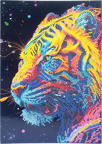 Vista 3 de DIAMANTINY - Pintura Tigre por Números, Multicolor, A4, 96026