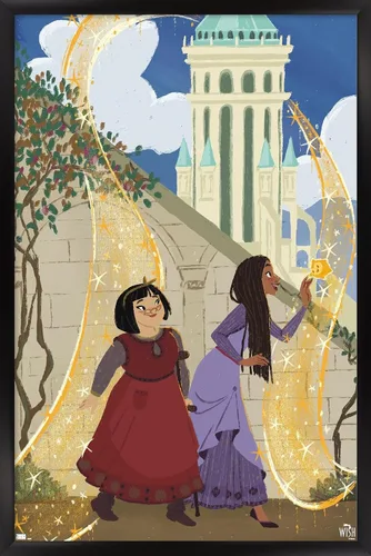 Vista 8 de Trends International Disney Wish - Póster de collage de 3 (amigos), póster de pared, 14.72 x 22.37 pulgadas, versión enmarcada de madera de granero