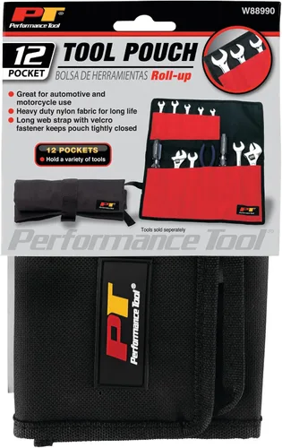 Vista 3 de Performance Tool W88990 Bolsa de herramientas de nailon resistente con 12 bolsillos con cierre de velcro y funda de color, ideal para uso automotriz