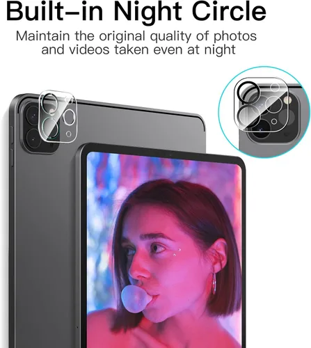 Vista 6 de JETech Protector de pantalla para iPad Pro de 11 pulgadas, 2022/2021/2020 (4ª/3ª/2ª generación) con protector de lente de cámara, película de vidrio