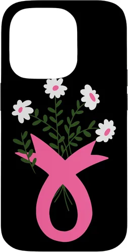 Vista 17 de Flower Jar Pink Ribbon Breast cancer Awareness Month Women Case for iPhone 16