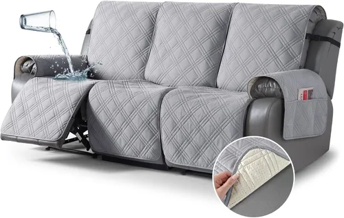 Vista 21 de TAOCOCO Fundas para Sillón de Dos Plazas Reclinable 100% Impermeables, Fundas Divididas para Loveseat Reclinable, Funda Antideslizante para Sofá