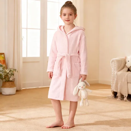 Vista 151 de E.W Apparel Bata de baño de forro polar con capucha para niños, bata suave y mullida para niños pequeños