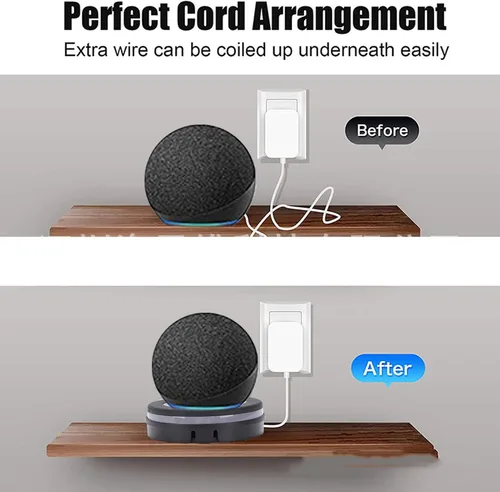 Vista 8 de Pssopp Smart Speaker Desk Mount, Space Saving Desktop Stand Cord Arrangement Mount for Dot 4th & 5th