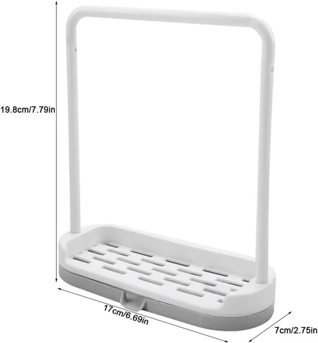 Vista 2 de Toallero de cocina para encimera de cocina, soporte para trapo, soporte para trapo, barra desmontable de cocina, toallero, organizador de Gris