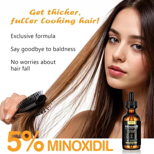Vista 2 de Kit de aceite de crecimiento del cabello de minoxidil al 5% para hombres y mujeres, suero de crecimiento extra fuerte, suero tópico para tratamiento