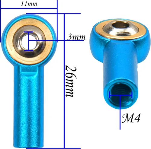 Vista 6 de Paquete de 12 soportes de aluminio Vgoohobby M4 para barra de acoplamiento, rótula CW 1.024 in, compatible con Axial Redcat HPI Traxxas HSP 1/10 RC