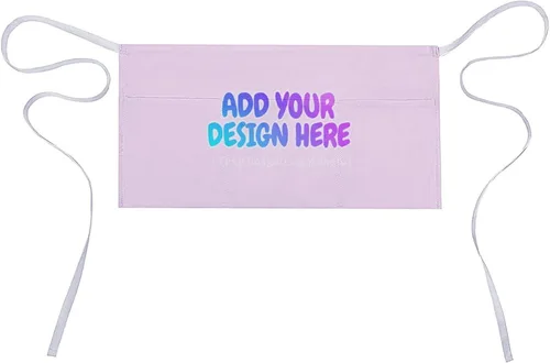 Vista 263 de AXKEUDO Delantal personalizado con bolsillos, delantales de cintura para camarera para cocinar en casa, restaurante, servir trabajo