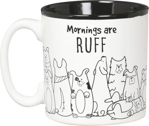 Vista 2 de Burton and Burton Mornings are Ruff - Taza de café de cerámica, 13 onzas