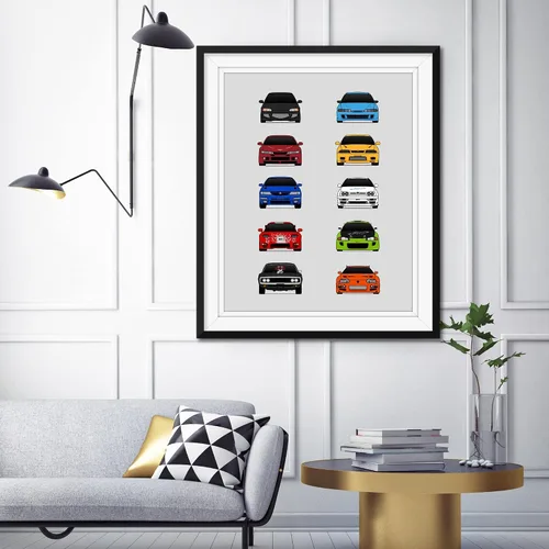 Vista 3 de Custom Car Posters Póster hecho a mano compatible con Fast and the Furious y la impresión de Best Cars Dominic Toretto Brian O'Connor – 8 x 10