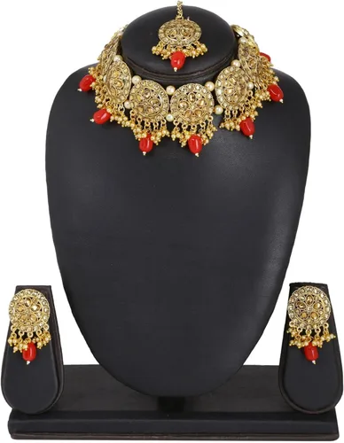 Vista 3 de Efulgenz - Gargantilla de diamantes de imitación para boda, estilo indio de bollywood