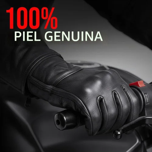 Vista 7 de COMMUTER Motorcycle Gloves Premium Leather for Men Motorbike Riding Gloves