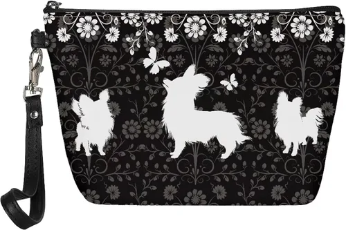 Vista 8 de Howilath Novedad Impreso Elegante Bolso Cosmético De Las Mujeres, Perros Animales Perezoso Diseño Floral Niña Trapezoide Cosméticos Bolsa De