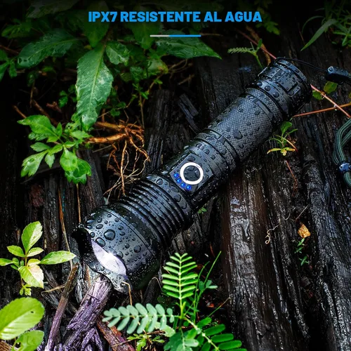Vista 6 de KINGCAESAR Linternas recargables de alto lúmenes, 2 unidades de 90,000 lúmenes, linterna súper brillante, 5 modos de linterna LED, IPX7 impermeable