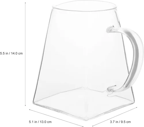 Vista 3 de Alipis Tetera cuadrada de vidrio con asa, dispensador de té transparente para el hogar y la oficina, jarra de té transparente para servir vasos
