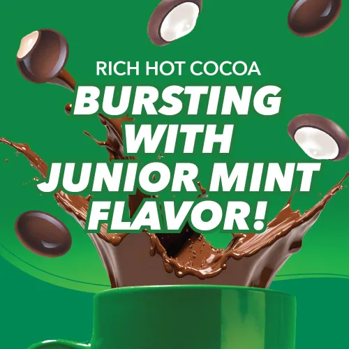 Vista 5 de Junior Mints - Cápsulas de cacao caliente, sabor a menta y chocolate, compatibles con cafeteras Keurig K-Cup, 12 unidades, refrescante sabor menta