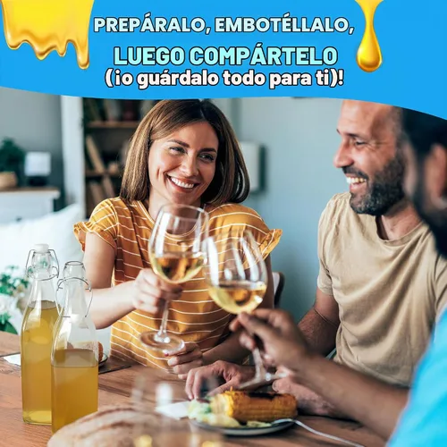 Vista 4 de DELUXE - Kit de fabricación de hidromiel con botellas de almacenamiento, hidrómetro y nutrientes adicionales de levadura, kit de elaboración de vino