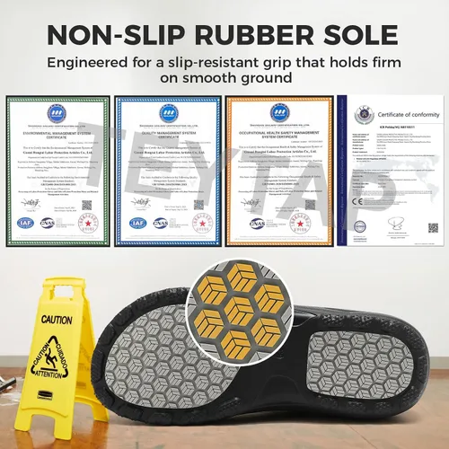 Vista 2 de Zapatos de chef para hombres y mujeres, antideslizantes, a prueba de agua, con puntera cerrada, zuecos para enfermeras, cocina, restaurante