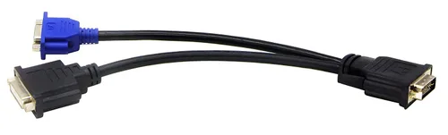 Vista 7 de Wyse - Cable divisor DVI-I a DVI-D y VGA de 10 pulgadas, doble monitor compatible con Dell OptiPlex GX620 SC280 y más